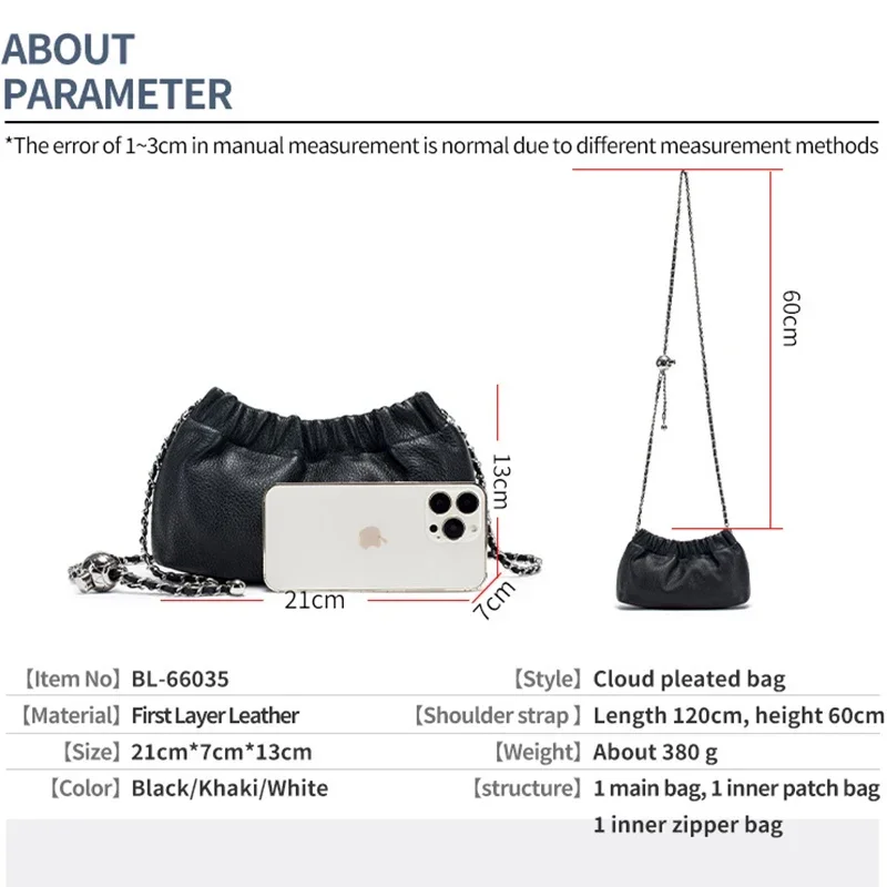 Cloud Clutch Purses for Women Soft Genuine Leather Dumpling Bag 2024 Underarm Bag Small Handbag Adjustable Strap Crossbody Purse