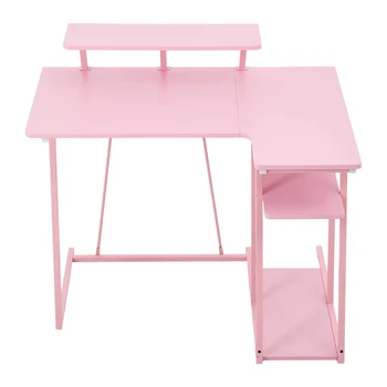 Voltsify L-shaped Gaming Desk with Monitor Stand and Headphone Hook