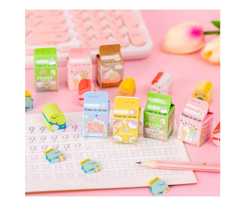 WEYE-Gommes à Effacer, 50 Pièces Dessin Animé Erasers Pour Enfants Papeterie Fête D'Anniversaire