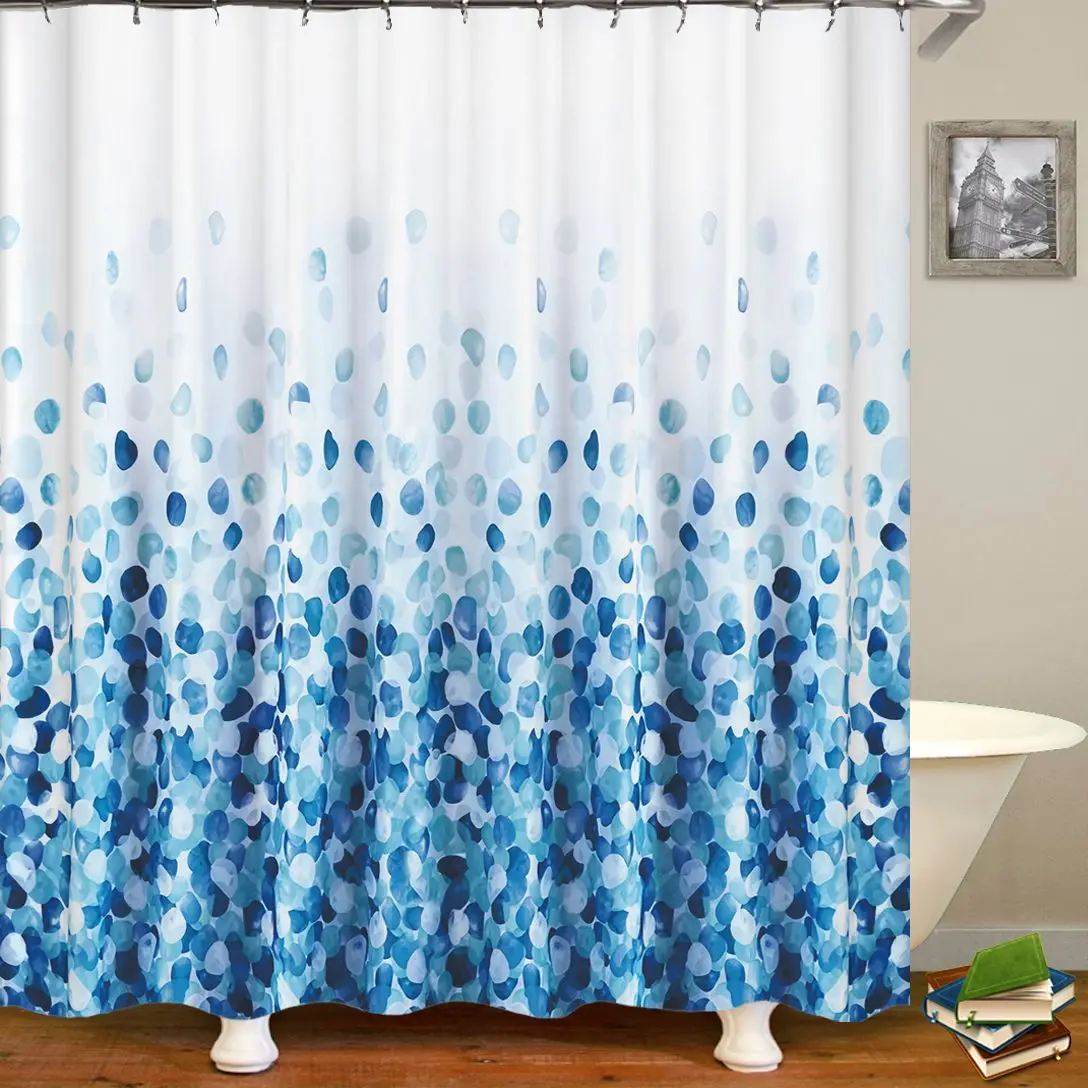 Shower Curtains Leaf Printed Fabric Shower Curtain Bathroom Decor with Hooks