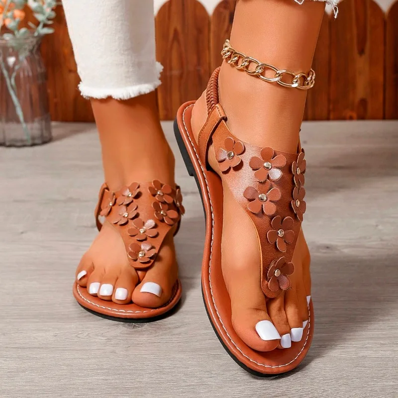 Women Flip Flop Flats Sandals Summer Designer Flower Beach Platform Casual Slippers Fashion Slingback Open Toe Mujer Slides