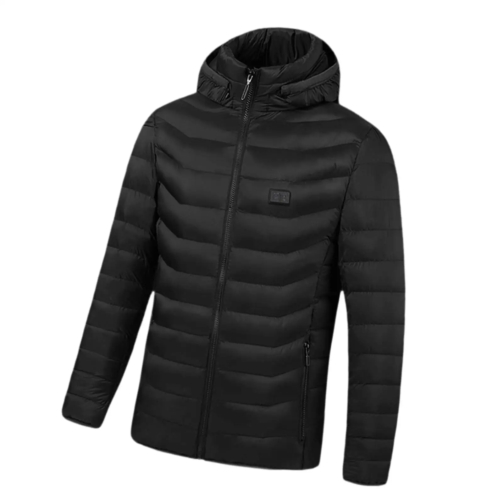 Winter Heating Warm Coat Hooded Windproof Outerwear Nylon Polyester Men’s Ski Jacket for Cold Environments