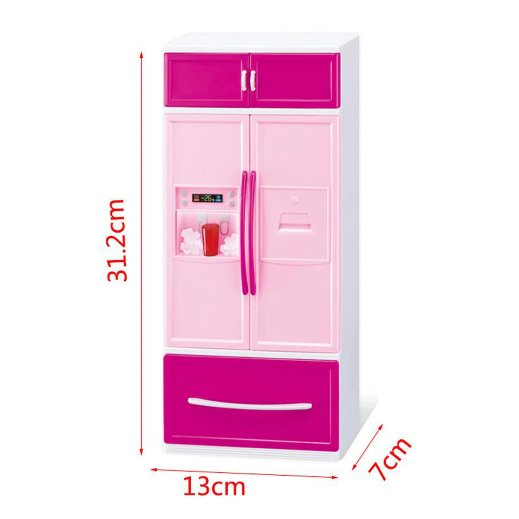 Simulation Kitchen Cabinets Set Children Pretend Play Cooking Tools Mini Tableware Sets Toys Girls Dollhouse Playset 5
