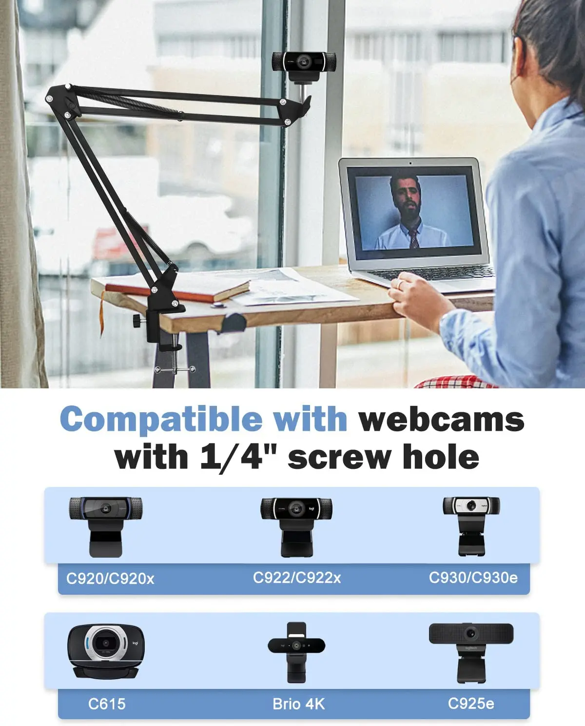 Phone Tripod, Photo Tripod 1/4" Screw Camera Phone tripod Table Stand Set Overhead Shot Photography Adjustable Arm stand for Phone Camera Ring Light Lamp