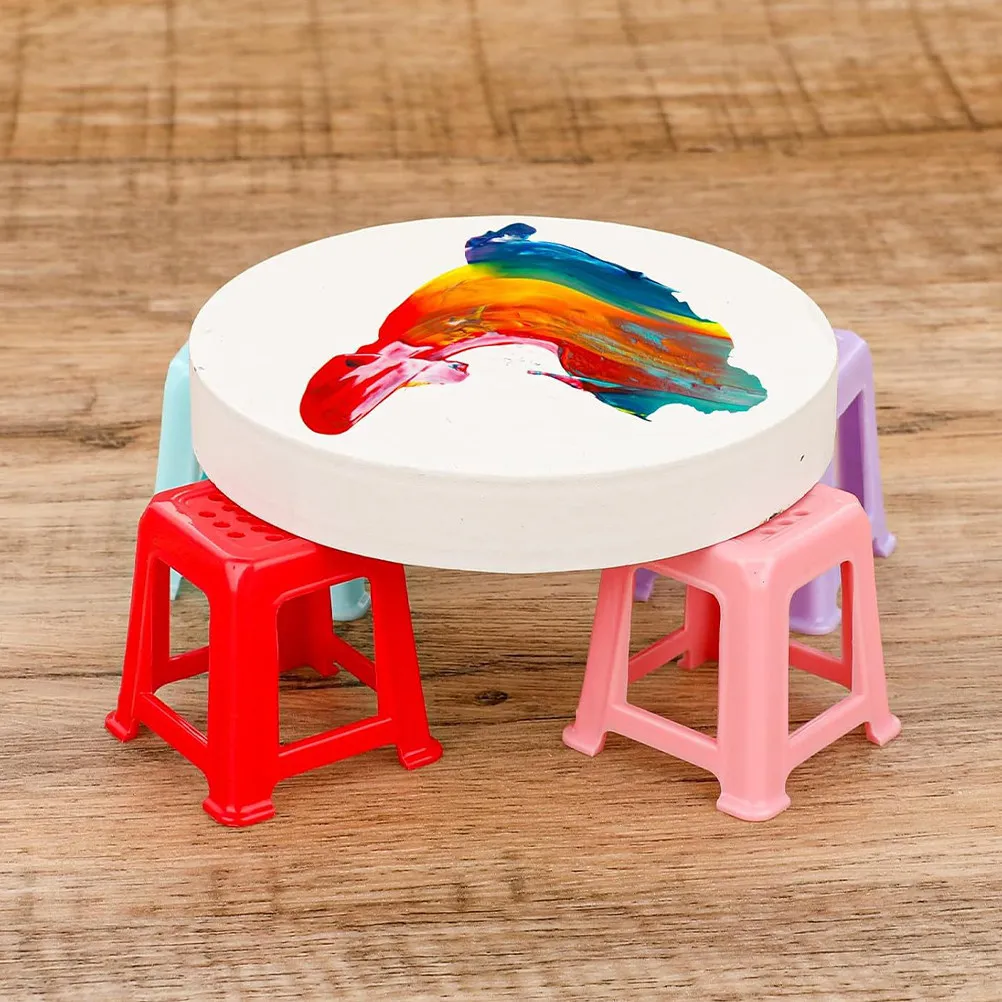 12Pcs 미니어처 캔버스 스탠드 이젤 그림 용품 가구 장식 요정 정원 의자 작은 안락 의자