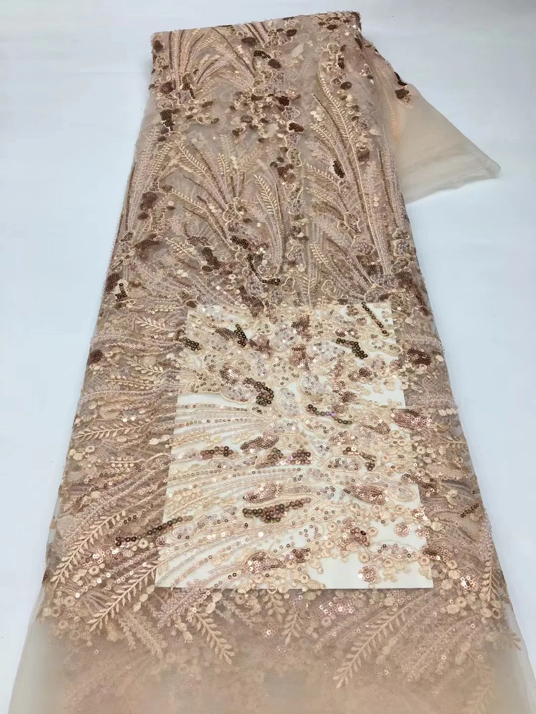 

Африканские блестки, кружевная ткань 2023, высококачественный нигерийский французский Тюль ручной работы с бисером для свадьбы AXX5603