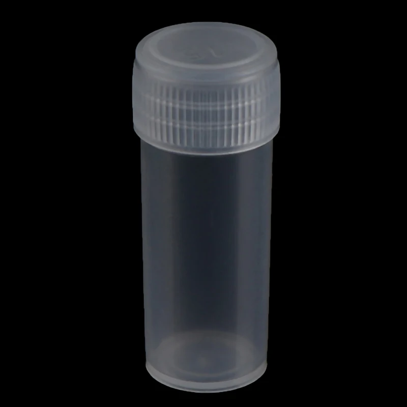 100pcs 5ml Plastic Storage Bottle Test Tubes Vials Sample Container Powder Craft Screw Cap Bottles Office School Chemistry Supplies
