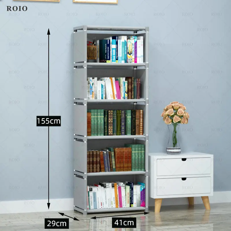 Simple Bookshelf 5Layer Storage Rack Easy to Install Magazine Bookcase