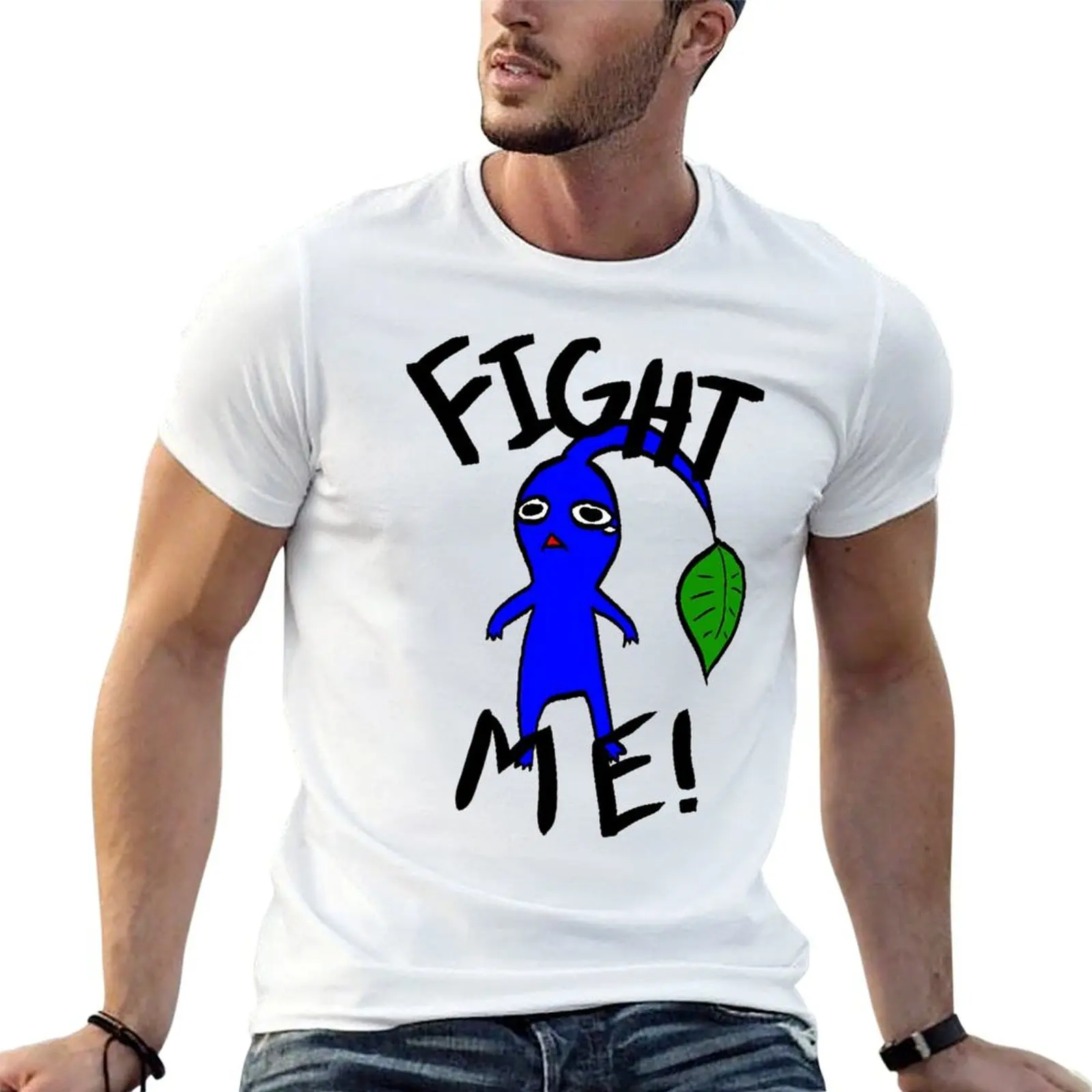 

Fight Me (Blue Pikmin) Puzzle for Tshirt Classic T-shirt Harajuku Sports Geek Home USA Size