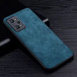 Premium PU Leather Scratch - Resistant Solid Color Phone Case - Realme GT Neo 2 (Dark Blue)