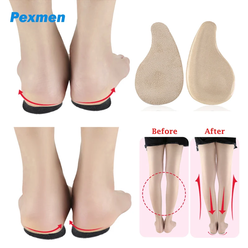 Pexmen 2Pcs Supination Insoles Over-Pronation Inserts Heel Insoles for Foot Alignment Knee Pain Bow Legs and Osteoarthritis