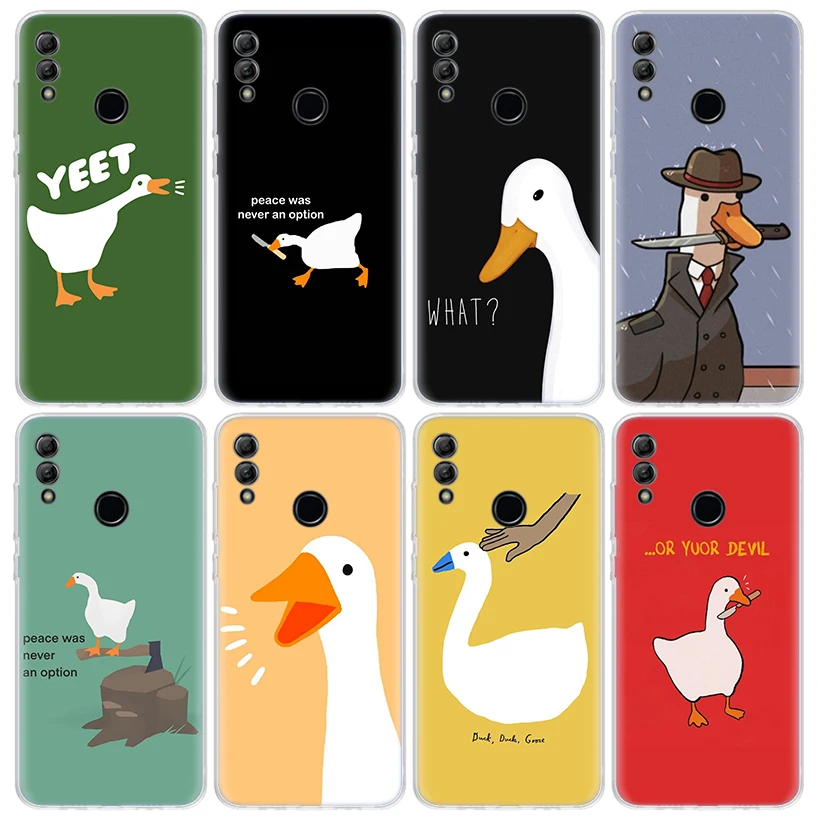 Cartoon Cute Goose Game Custodia Morbida Per Huawei Honor 10 Lite 9 20 8S 8X 9X Y5 Y6 Y7 Y9S P Smart Z 2019 7A 7X 8A Pro Coque Co