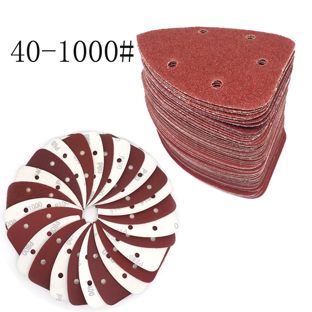 

5PCS 40-1000 Grit 140*98mm Sandpaper Triangle Hook & Loop Abrasive Sanding Disc Home Polishing Tool Replacement Accessories