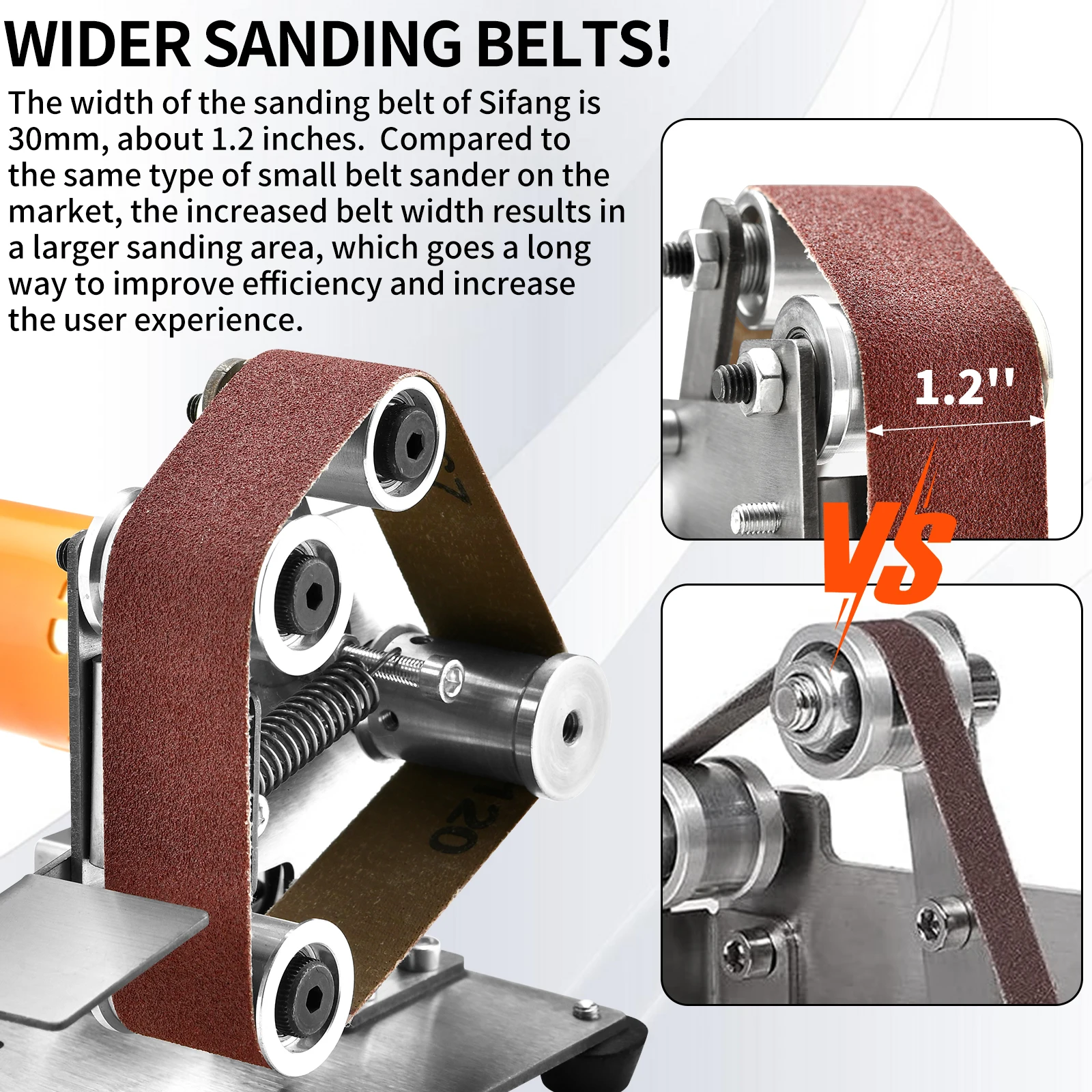 Meterk Electric Belt Sander Mini Belt Sander Electric Grinder Small Grinding  Machine Hand-held Electric Belt Sander with Sanding Belts 