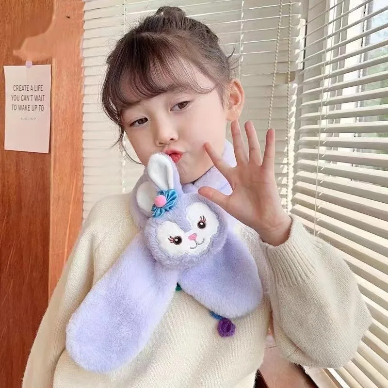 Kawaii Sanrio Kuromi Scarf Cartoon Cinnamoroll Melody Pompompurin Soft Girl Plush Thickened Keep Warm Kid Scarves Christmas Gift children scarf