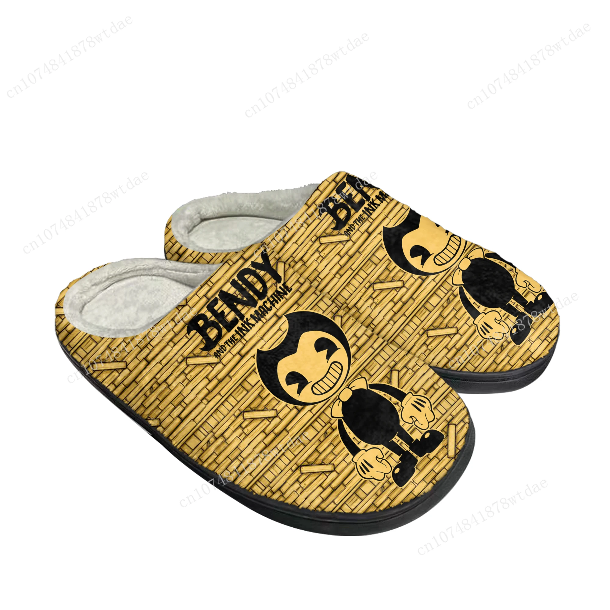 

Bendy Anime Game Ink Machines Home Cotton Slippers Men Women Youth Boy Girl Plush Bedroom Keep Warm Shoes Custom Indoor Slipper