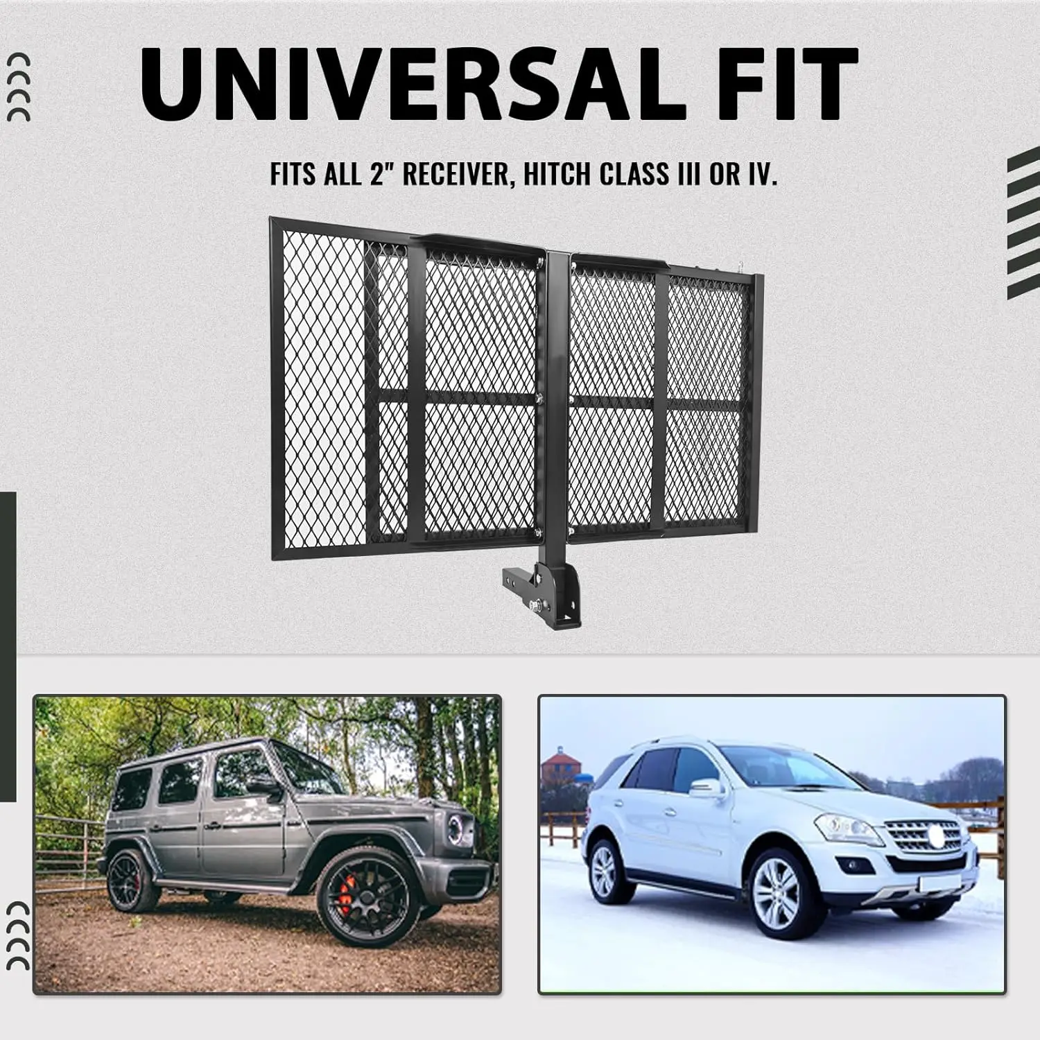 Trailer Hitch Folding Mobility Scooter Carrier Rack Luggage Basket Lift Rack Loading Ramp Wheelchair Carrier Mount Steel