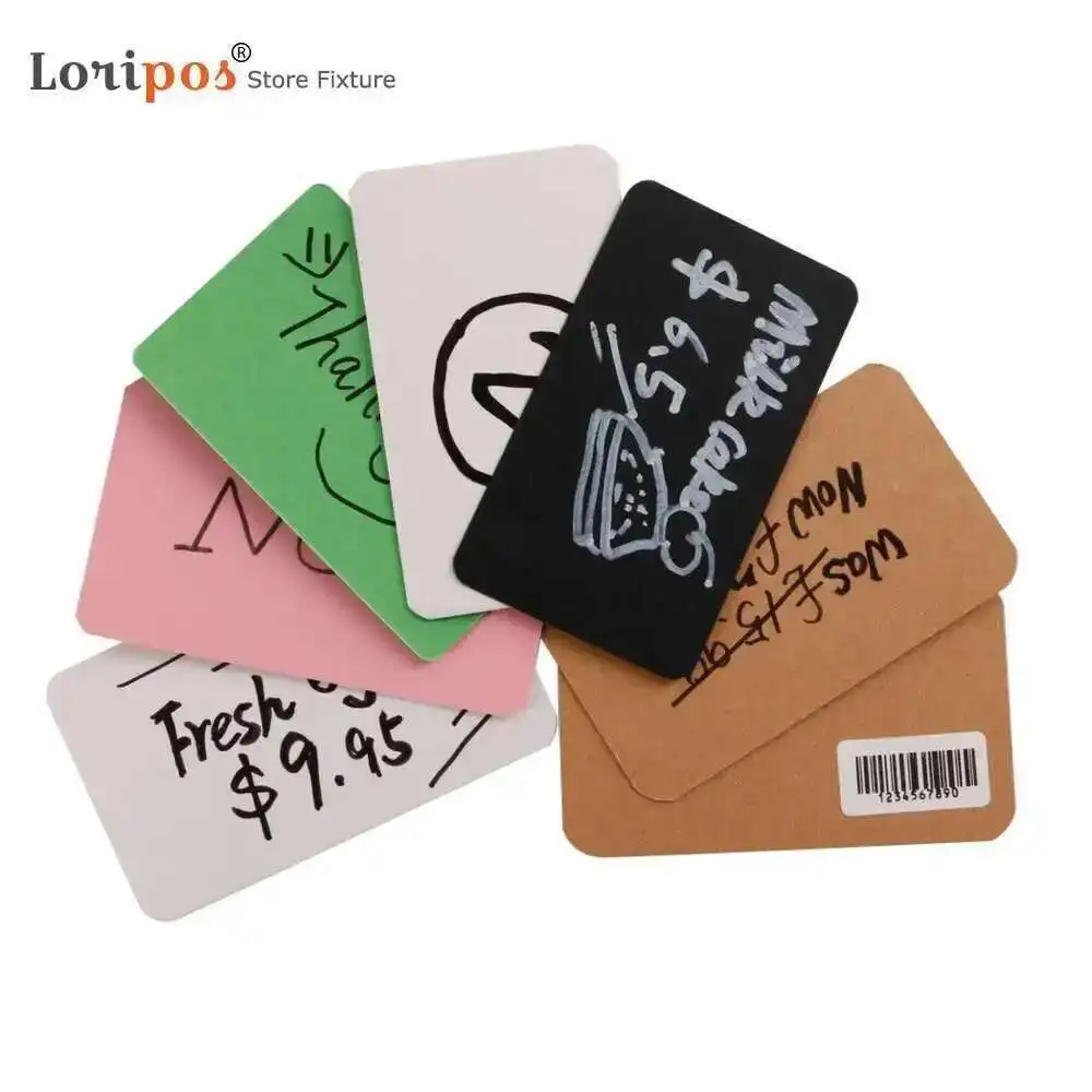 100pcs Info Ticket Word Card New Blank Kraft Paper Handwritten Letters Cardboard Retailing Store Price Tag Name Chalk Board
