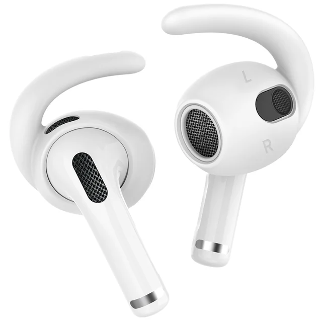 Crochets d'oreille coordonnants en silicone souple pour Apple AirPods, housses de support d'oreille, support de poignée d'oreille, sport, blanc, génération 3, 3 paires 1