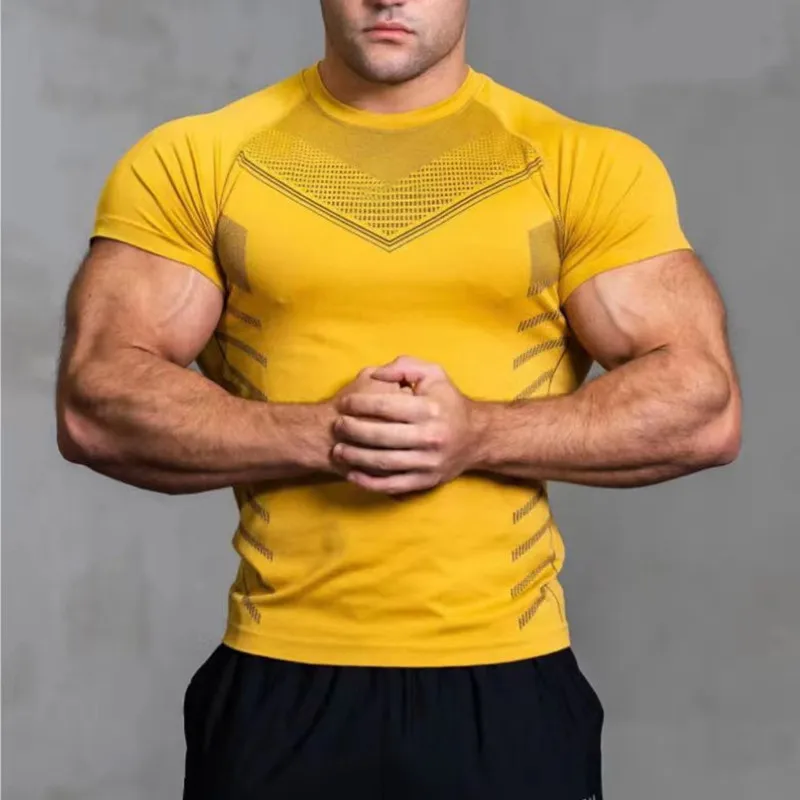 2025 الرجال بلون تي شيرت رياضي صيف جديد رياضة اللي...
