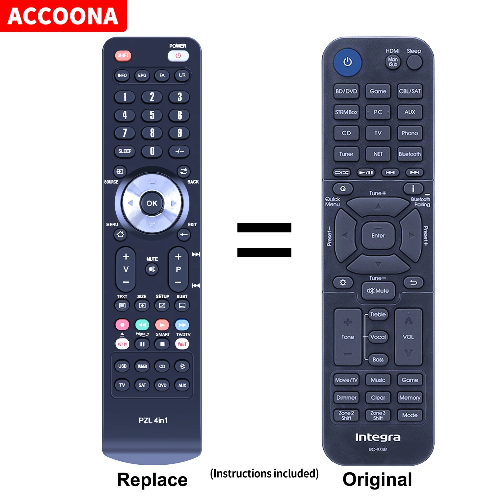Telecomando Per Ricevitore Di Rete Integra Rc-973R Drx-2.3 Drx-3.3 Drx-4.3 Drx-5.3 Av A/V 4K