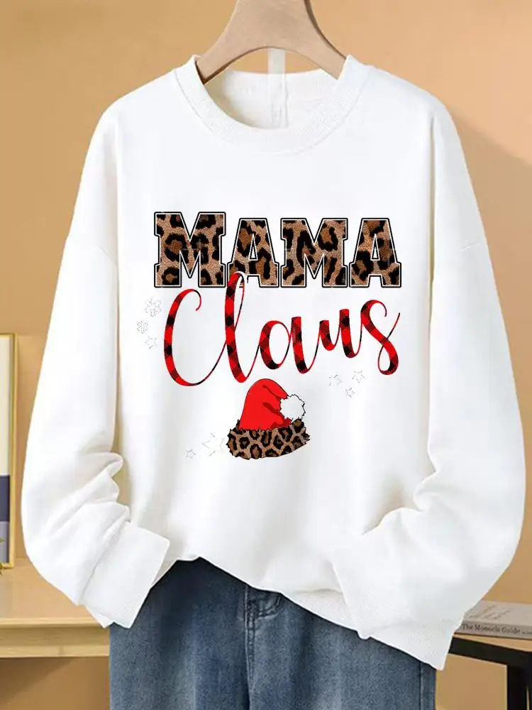 

Leopard Letter 90s Pullovers Print Women Fleece Clothing Christmas Spring New Year Fashion Winter Female Graphic Sweatshirts