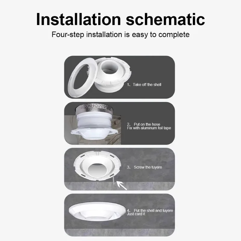 75/100/150/200mm Air System Outlet Valve ABS Circular Spherical Nozzle Air Vent For Airport Station Central Ventilation Outlet