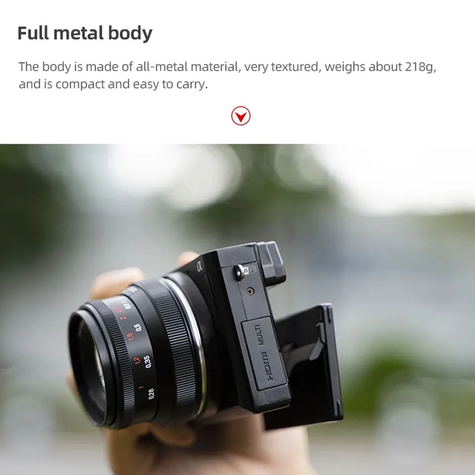 7artisans 35mm F1.2 II 대구경 수동 초점 카메라 렌즈 APS-C 광각 프라임 렌즈 ( A6600, 후지 X-T10, 니콘 Z9 호환)