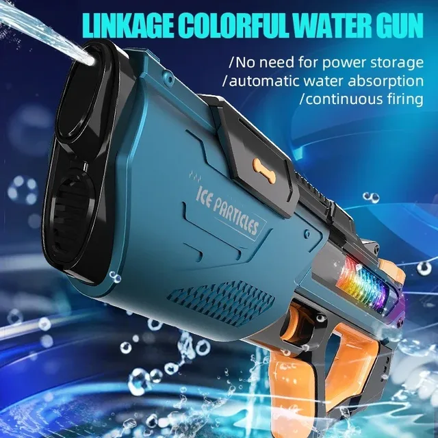 2025 New Electric Continuous Water Gun With Large Capacity Light Automatic Water Absorption Pulse High Pressure Toy Water Gun 4
