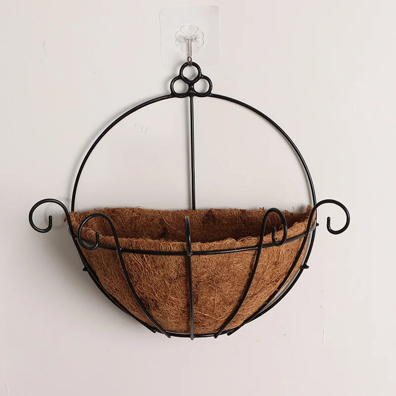 

Flowerpot Iron Wire Plant Holder Metal Hanging Basket Coconut Liner Lining Plants Flower Garden Pot For Home Balcony Decoration