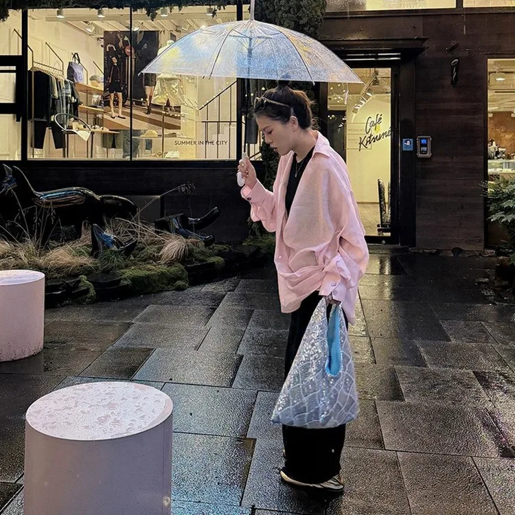 Fashionable High-End Feel Women's Handbag Large Capacity Sequins Tote Bag Soft Material Cross-Border Style Shoulder Bag