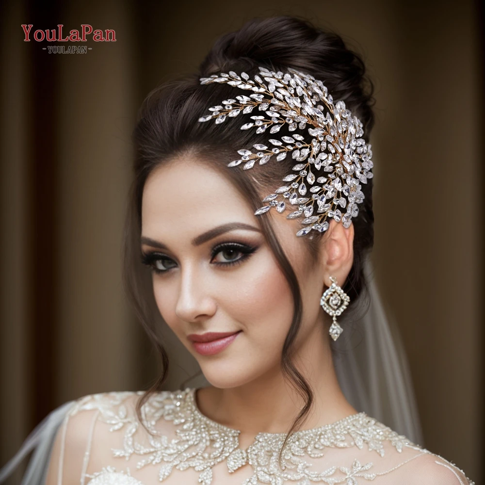 Pettine Da Sposa Con Fiori E Strass YAZILIND – Accessorio Per Capelli Con Perle, Per Matrimonio, Cerimonia E Feste, 9x6 Cm - 3