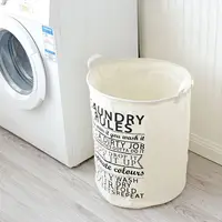 1Pcs Foldable Laundry Basket Cotton Linen Waterproof Large Capacity Storage Hamper Dirty Clothes Home Organizer Toy Storage Bin 4