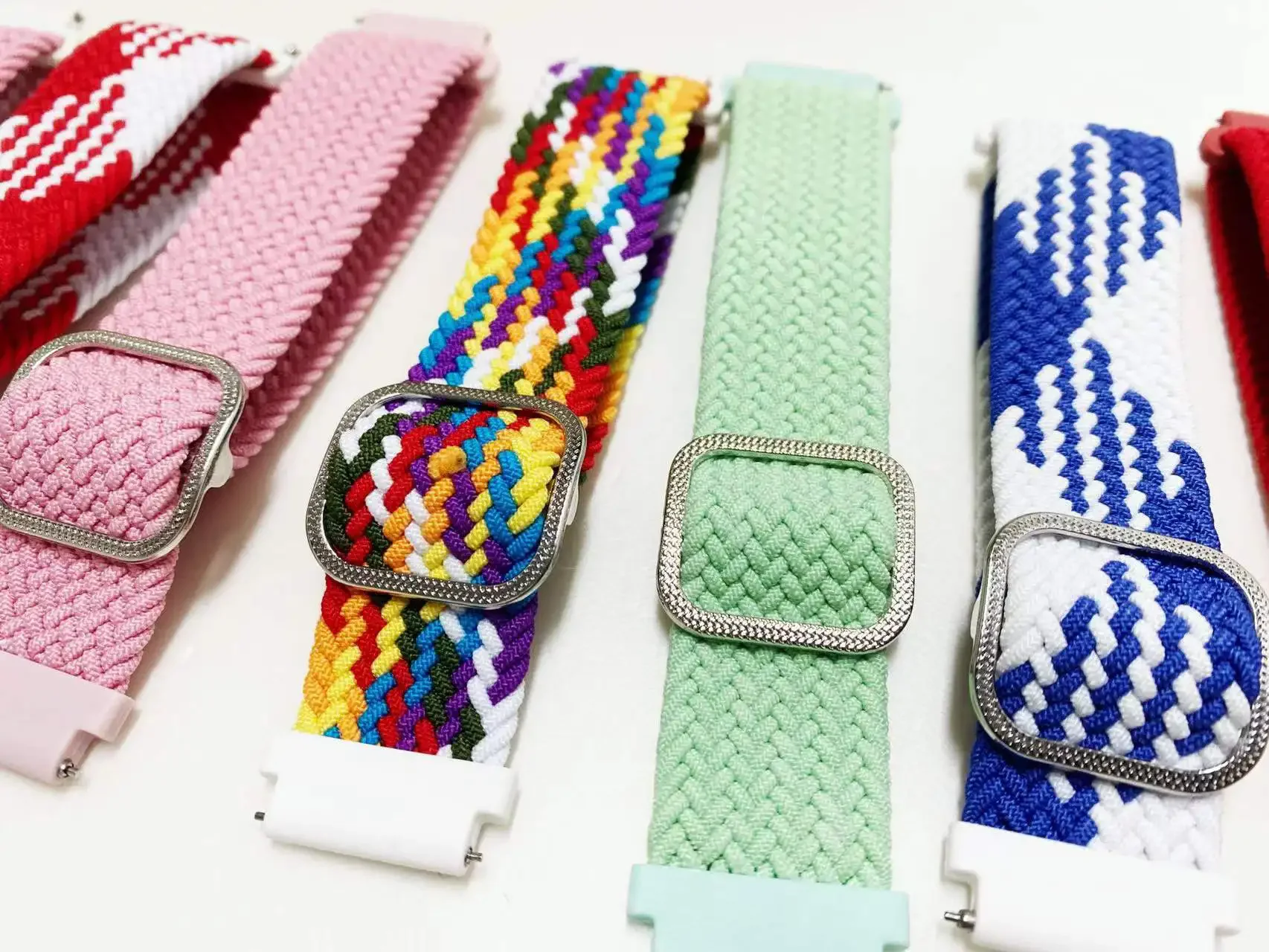 Premium 22mm Stretch Nylon Braided Watch Band - Soft Sport Strap Bracelet