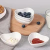 4 pcs Soy Sauce Dishes White Heart-shaped Ceramic Side Dipping Bowl Multipurpose Serving Bowls for Side Dishes for Kitchen Home
