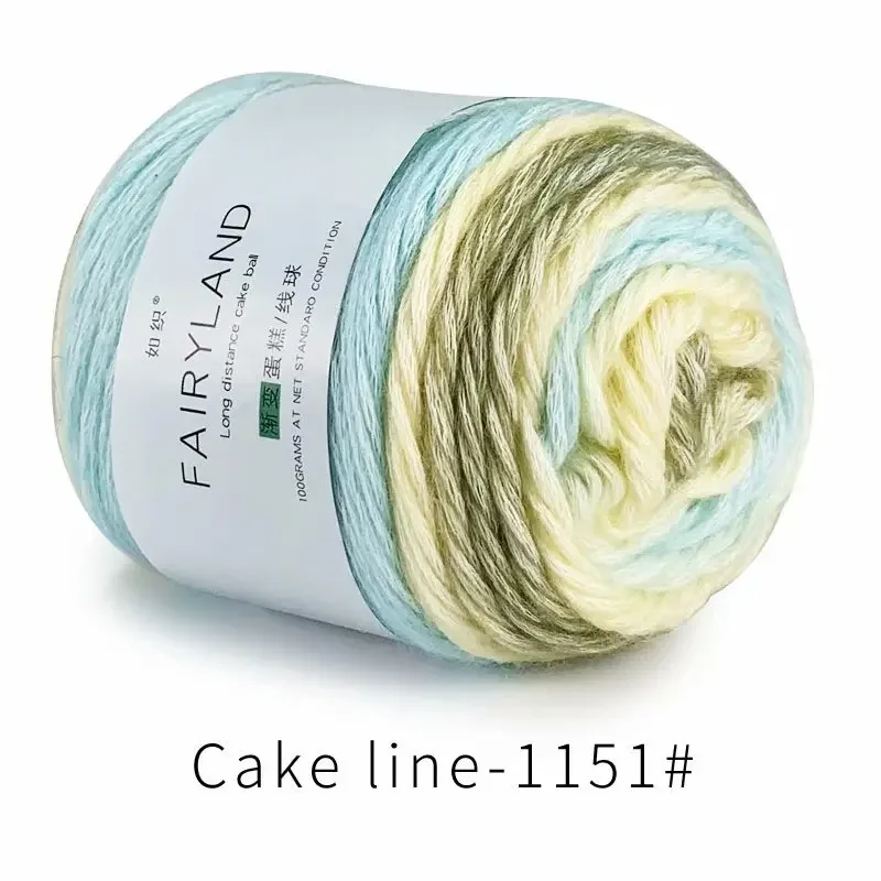 100g Dyed Pure Cotton Yarn, Gradient Medium Coarse Soft Knitted Yarn Ball, DIY Sweater Hat Shawl Hand Woven Scarf Crochet Thread 6