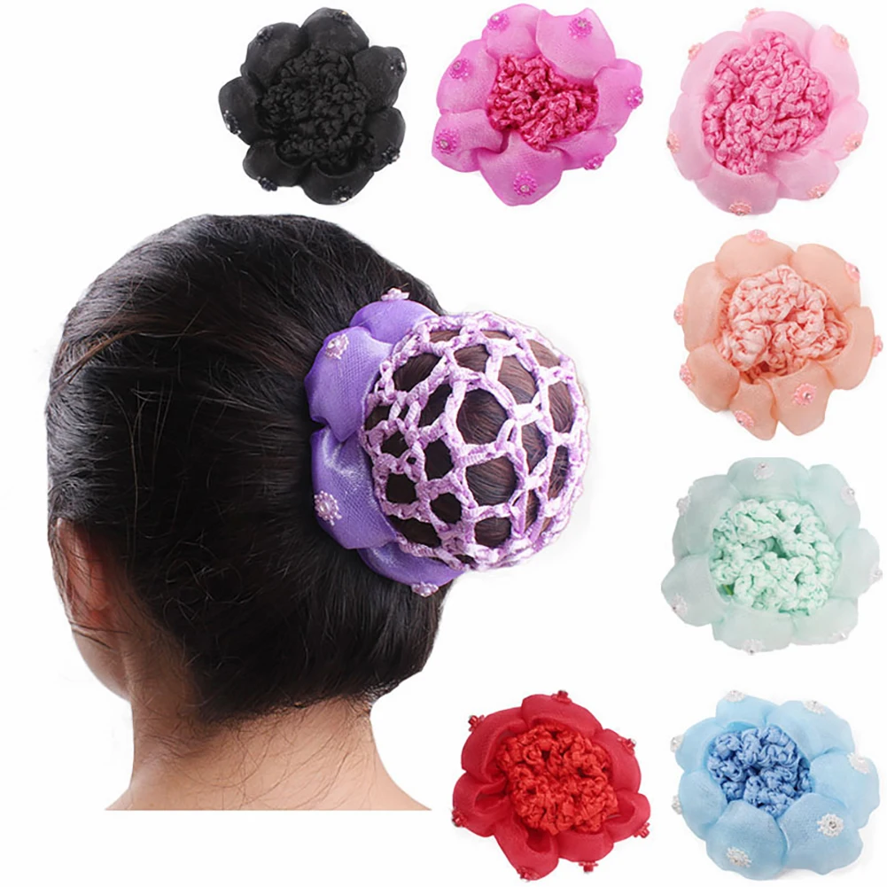Ballet Latin Hairnet Butterfly Flower Style Daily Body Training Dance Grade Performance Hair Pocket Children Balls Head Artifact