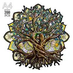 Premium Wooden Animal Puzzle Set - Intricate Circular Jigsaw for Stress Relief & Home Decor, Perfect Holiday Gift for Adults & Kids (YPan - 35 - A4)