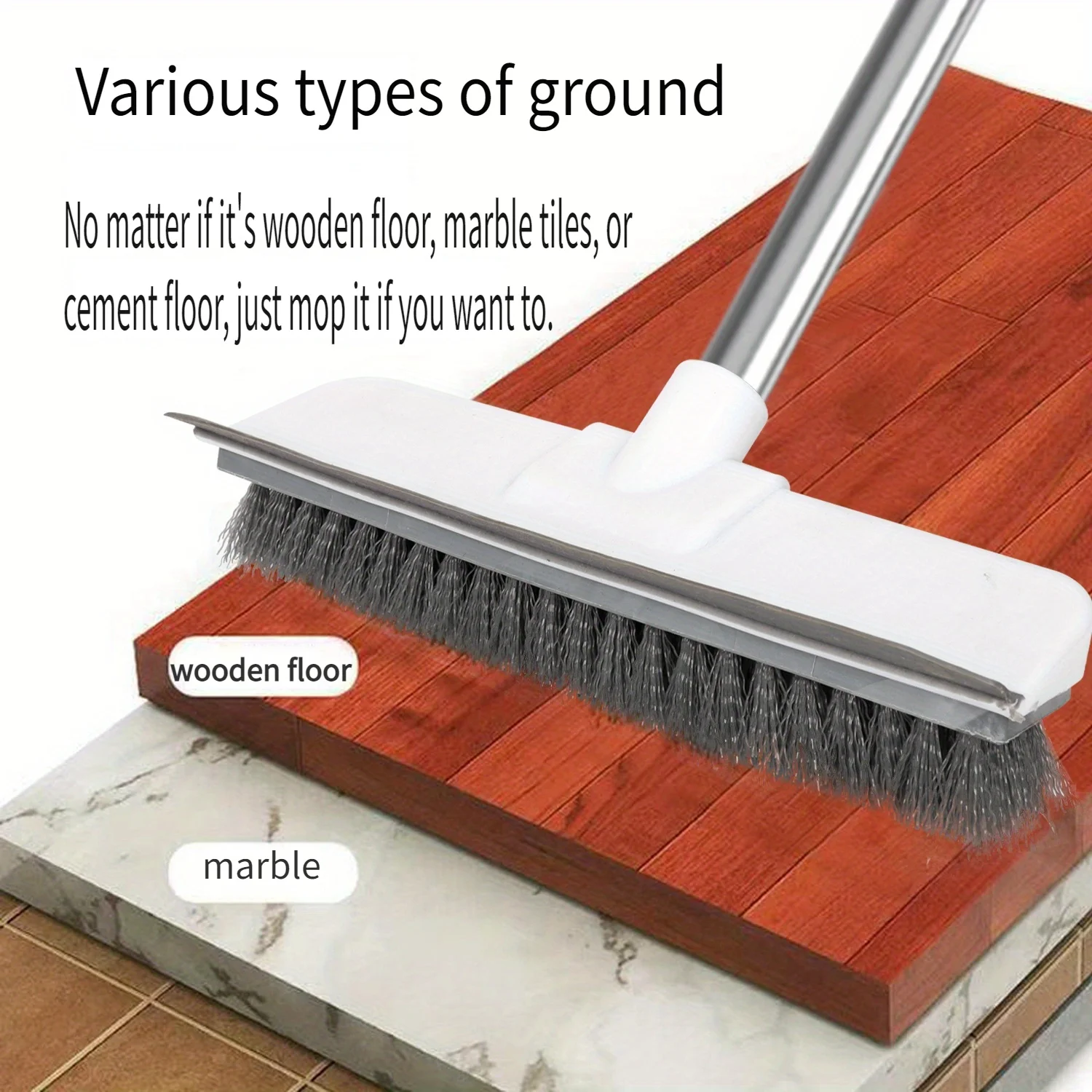 Long Handled Bristle Cleaning Brush Tile Gap Cleaning Brush and Long Handled Brush Are Very Suitable for Floors, Tiles, and Gaps