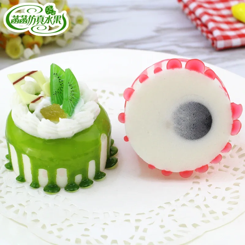 Food Model 1pc Artificial Simulation Fruit Cakes/Macaron/Triangle Mousse Cakes for Photography Decor