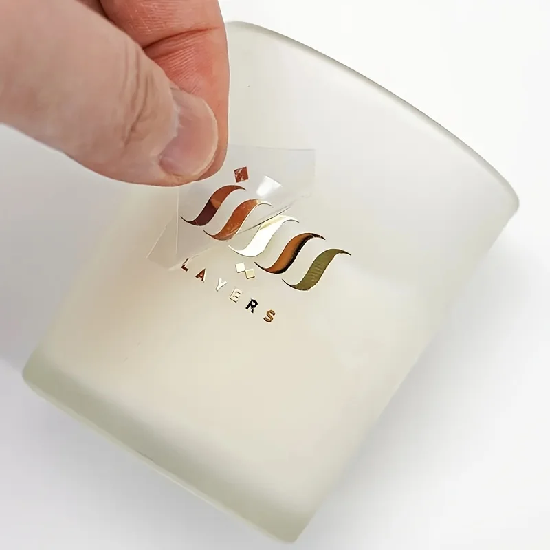 100PCS Transfer 3D Sticker Shiny Gold Silver Transfer Sticker Brand Company Wedding Personalized Stickers