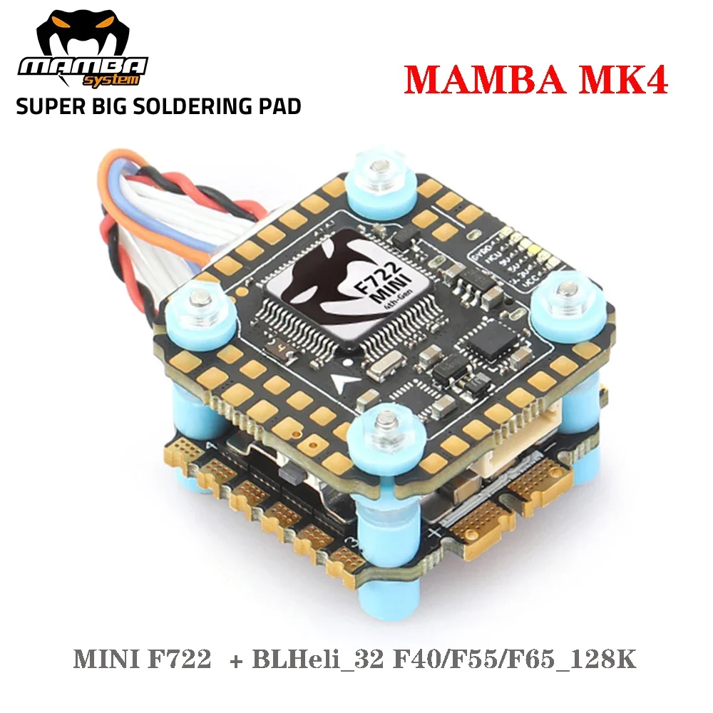 

DIATONE MAMBA MK4 F722 MINI OSD Flight Controller W/ BLHeli_32 F40_128K ESC Dshot300/600/1200 3-6S for FPV Racing Drone