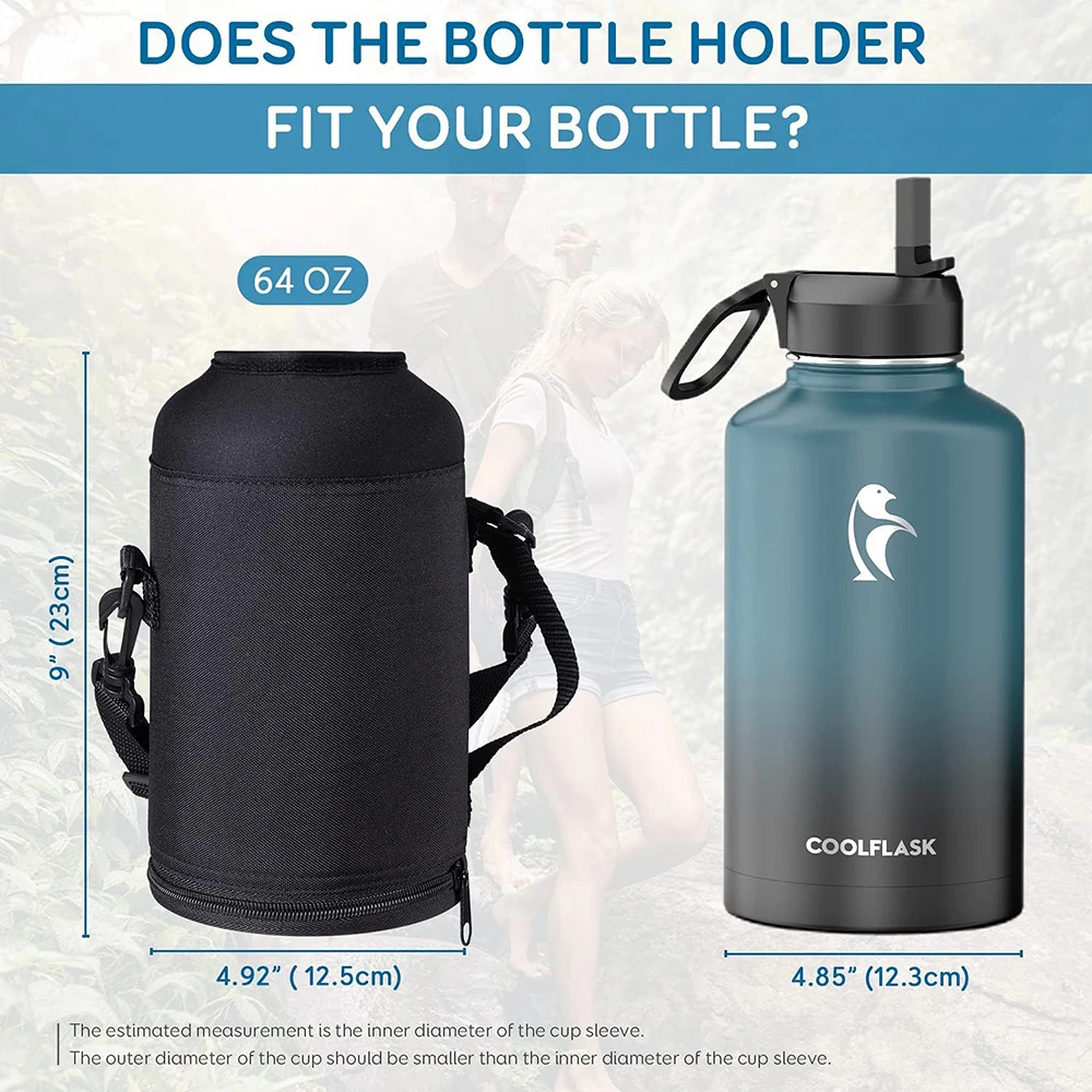 Insulated Adjustable Strap Water Bottle Sling Carrier