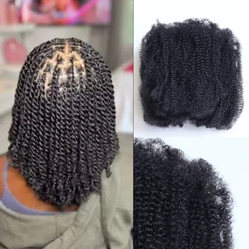 Sleek Afro Kinky Bulk Synthetic Hair Black for Braiding Twist Dreadlock African Braids Hair 36 Inch Long-lasting Color 1