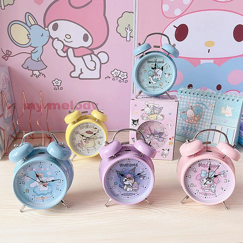 

Sanrios Мультфильм Hellokitty Kuromi My Melody почтовый будильник часы для студентов будильник настольные часы для спальни прикроватный стол часы для дома