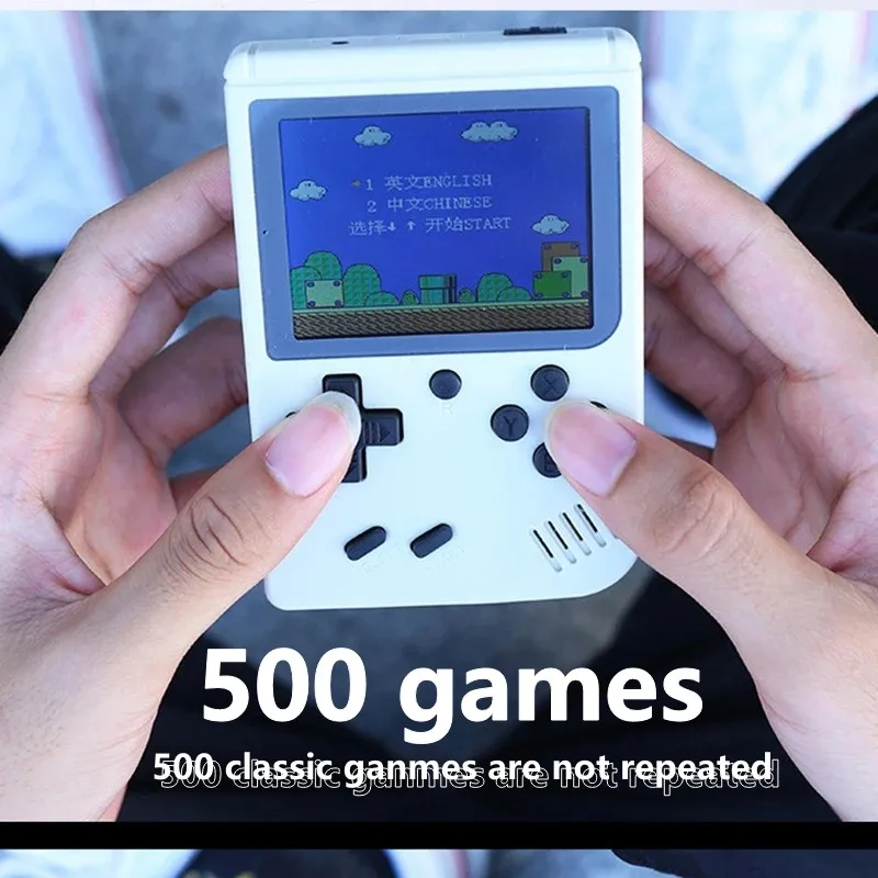 Nový 500 v 1 přenosné retro hra konzole kapesní hra hráče hoch 8 štípnutí gameboy 3.0 palec LCD obrazovka podpora 2 hráče AV výroba