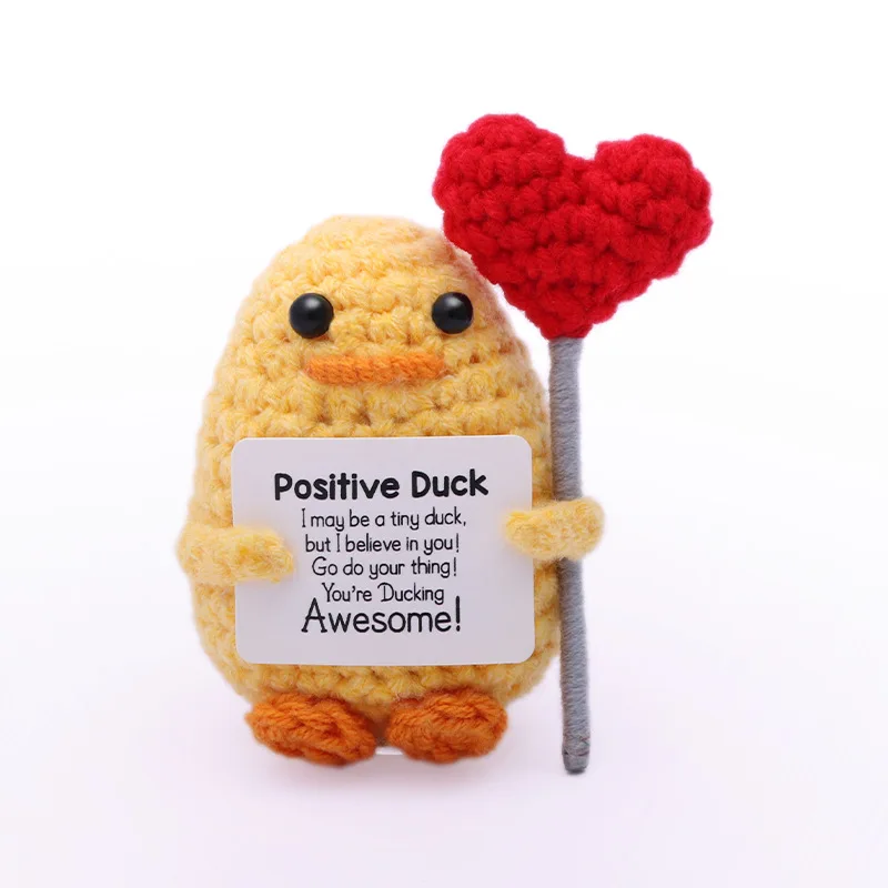 2026 Valentinstag-Puppe mit emotionaler Stützung, positives Häkeltier, handgewebte Strickpuppe, Geschenk für Freunde