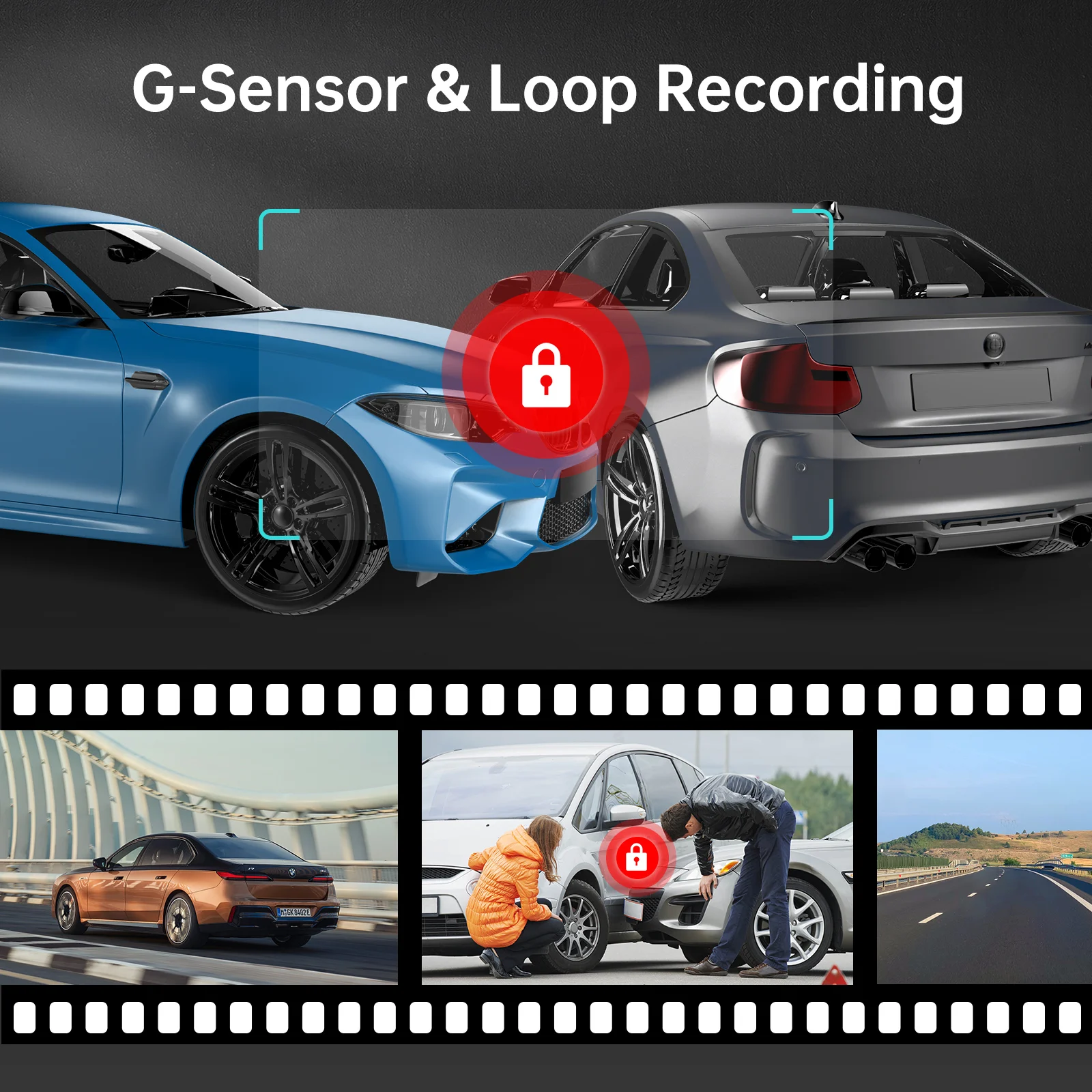 LINGDU D100 차량 카메라 비디오 녹음기 대시 캠, 1440P 차량 DVR 와이파이 내장, GPS 음성 제어, 24 시간 주차 모니터, 야간 투시경, 2K
