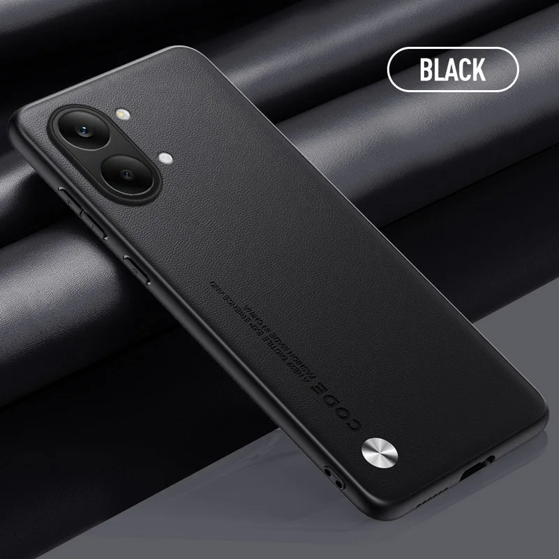 Luxurious Leather Shockproof Phone Case - Pure Color TPU Cover