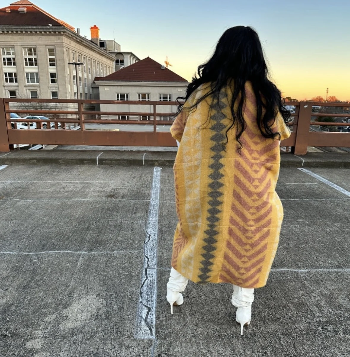 African Women's Winter Fashion Printed Open Front Loose Cardigans F Blogger Design Plus Tassel Thick Long Kimonos Stylish Jacket